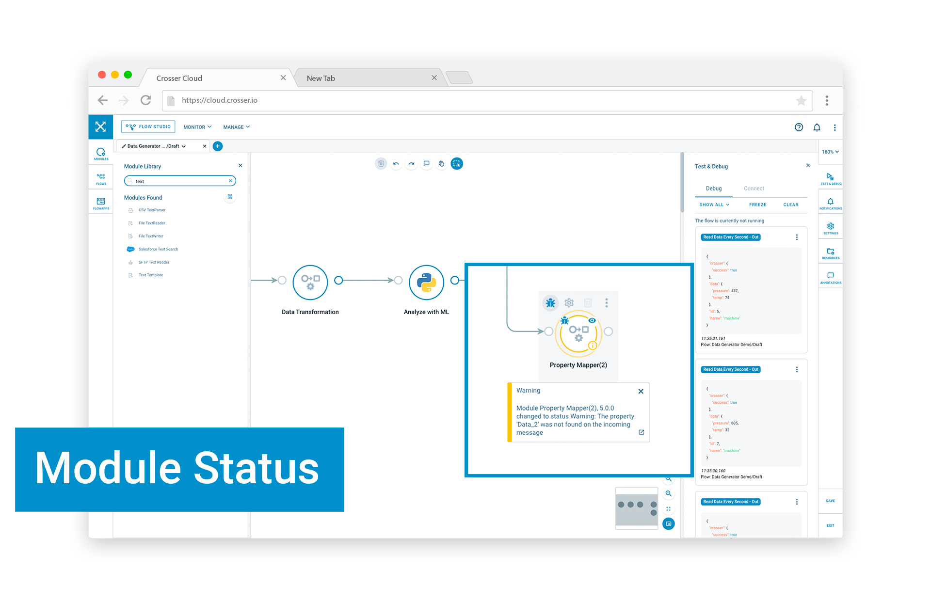 Crosser FlowStudio | Functions | Module Status Indicators