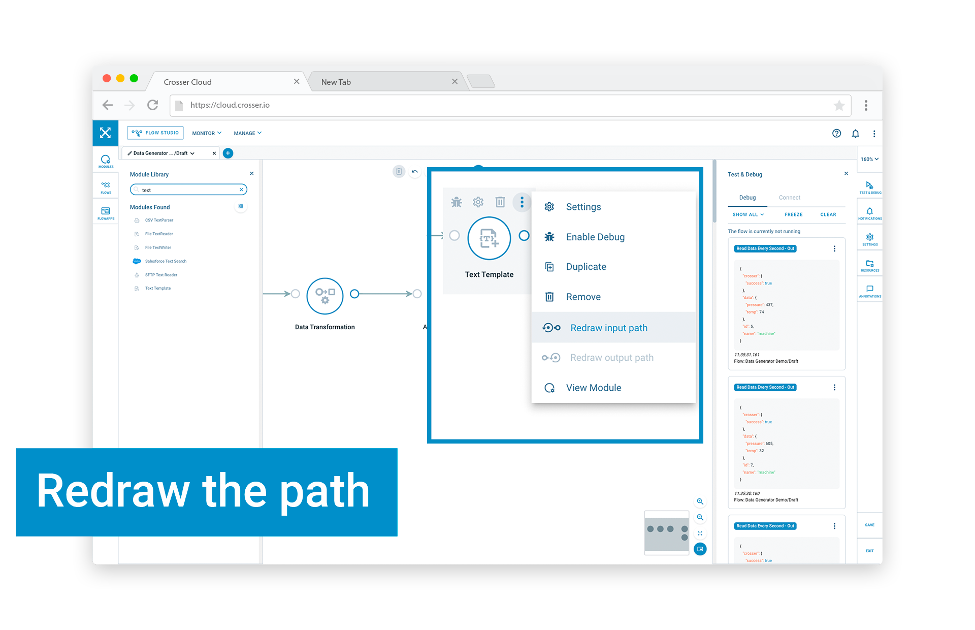 Crosser FlowStudio | Functions | Redraw the Path