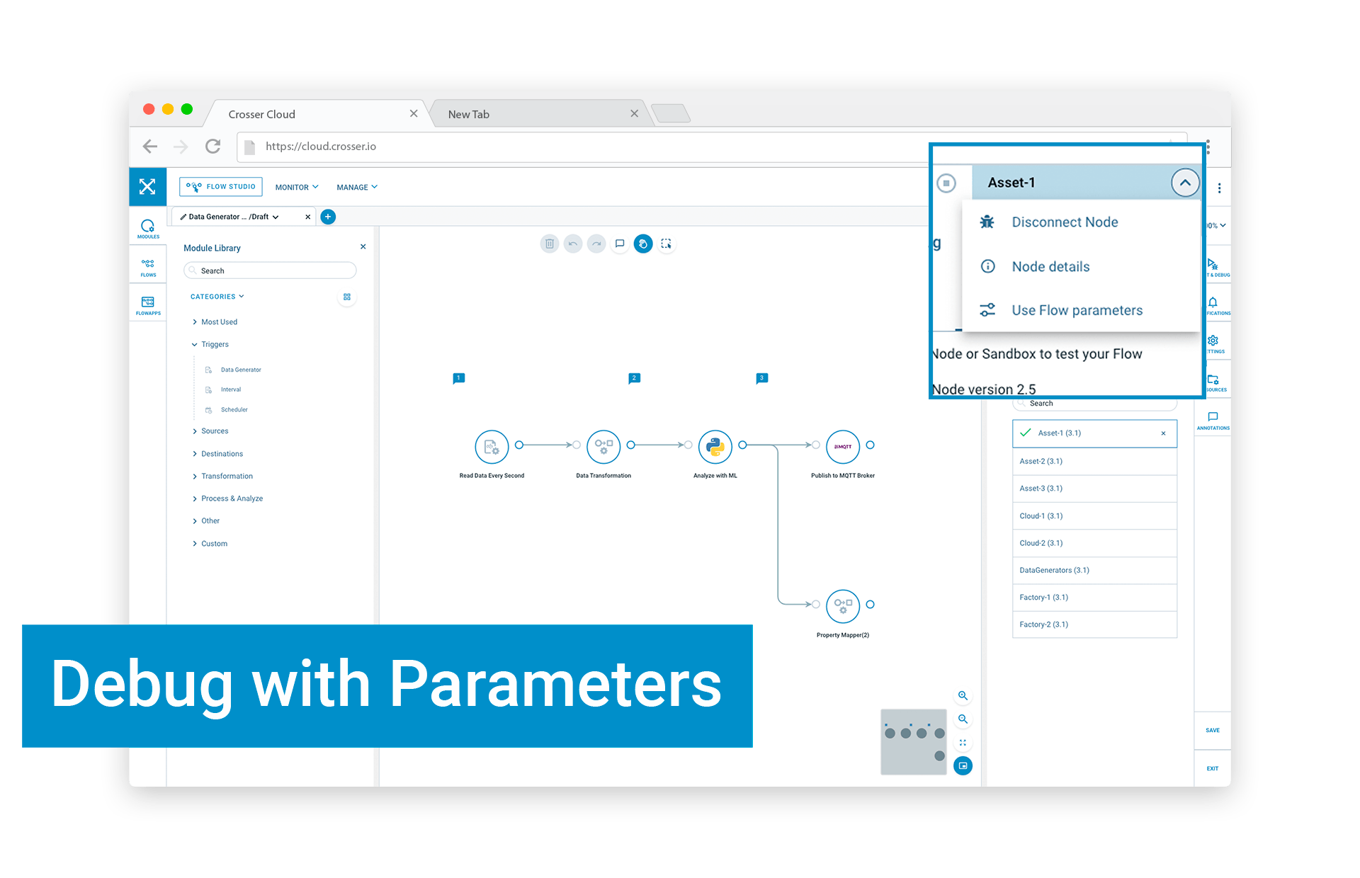 Crosser Control Cloud | Functions | Debug with Parameters